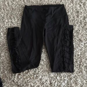 Victoria's Secret Black Ruched Leggings
